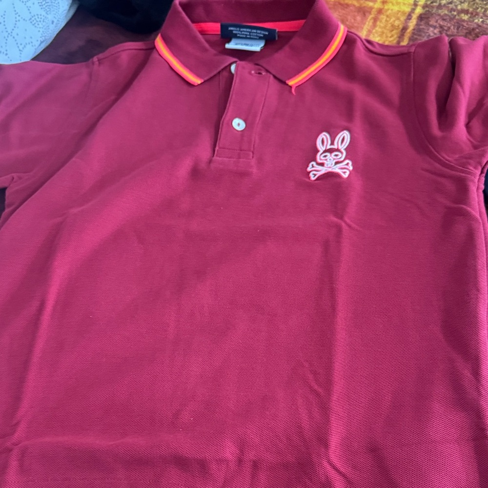 Psycho Bunny Maroon Polo with Bunny Logo